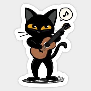 Cat guitar Sticker